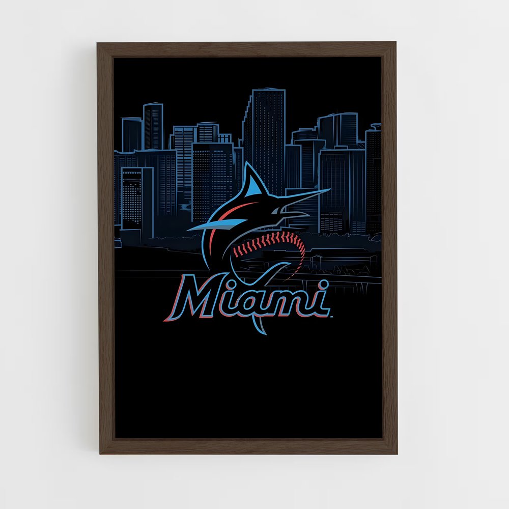Poster Shark Attack Miami – affiche Baseball (vue 5)
